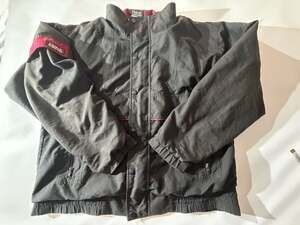 Etonic Golfwear Mens XL Black Bomber Jacket Snap Button Zip Vintage Y2K
